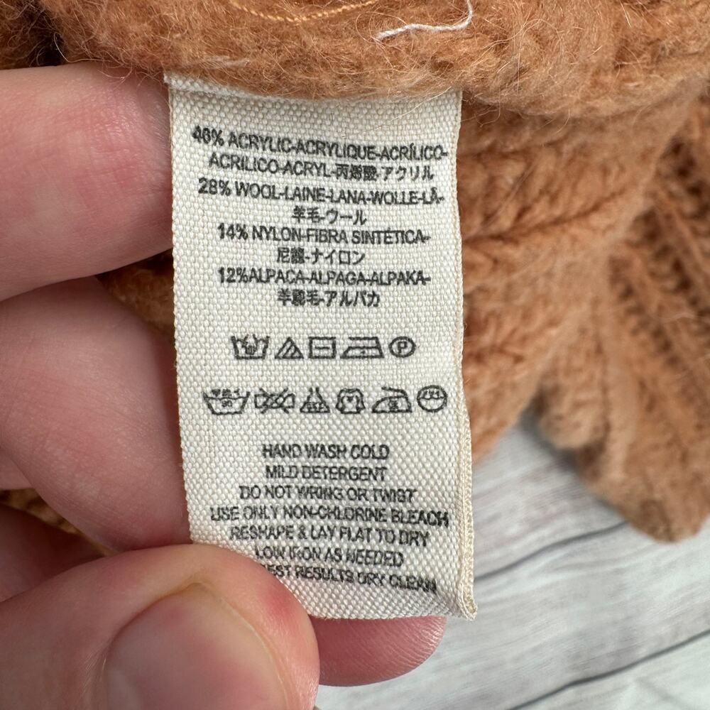 Free People Crop Oversized Boxy Turtleneck Sweater Womens Small Brown Clay - Picture 9 of 12